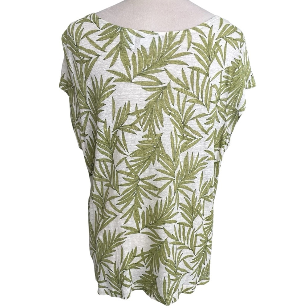 Nicole Miller Linen Leaves Top Women Size XL Resort Wear Casual Comfy Beachy - Picture 3 of 7
